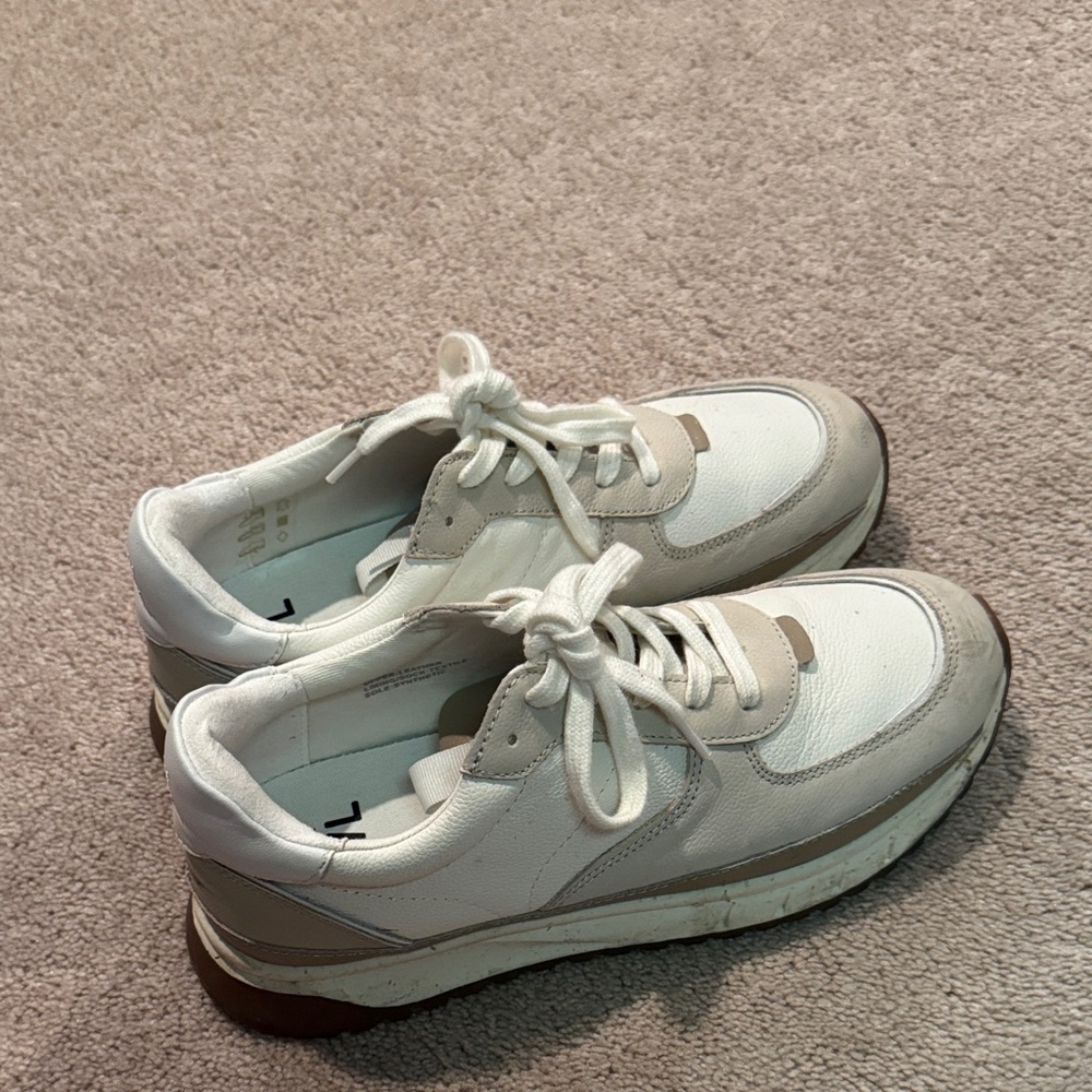 Madewell White and Tan Sneakers